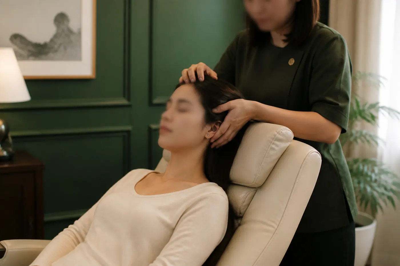 Seated head and neck therapy