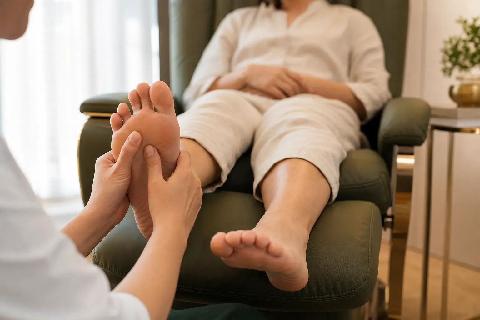 A professional Foot Relief Privé reflexology experience