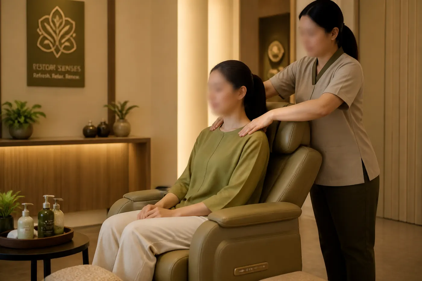 Seated Back and Shoulder Therapy as part of Privé Restore
